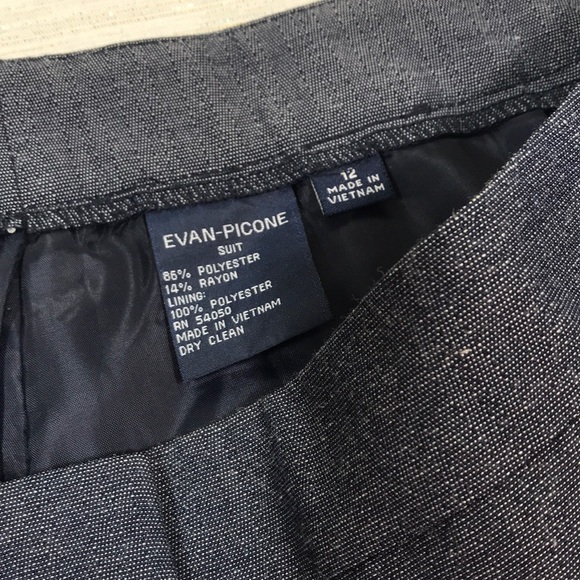12 EVAN PICONE SUIT GREY PANTS SLACKS - Picture 2 of 3